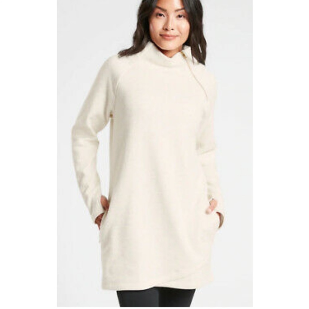 Athleta Cozy Karma Asym Sweatshirt Dress S petite
